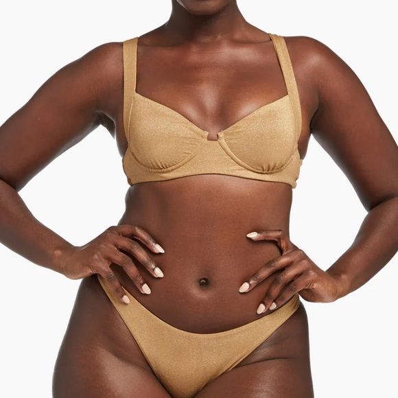Vitamin A Other - Vitamin A Golden Glow Gold Metallic Demi Bikini Top Underwire Swimsuit